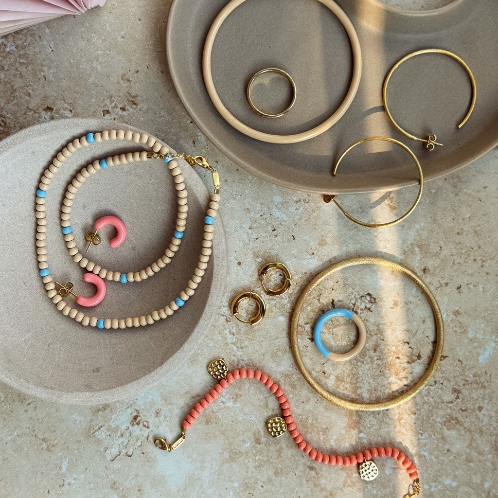LULU Copenhagen Buckle Hoops Small paire Hoops Gold Plated