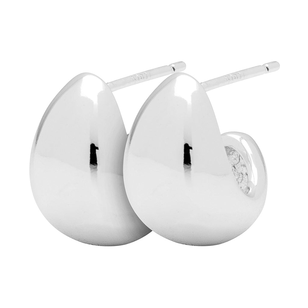 LULU Copenhagen Chunky Drop Hoops paire - plaqué argent Hoops Silver Plated
