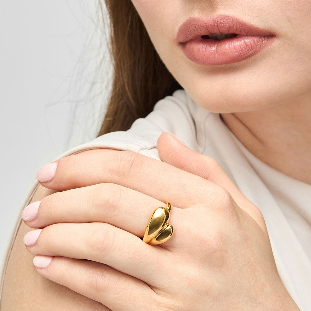 LULU Copenhagen Chunky Soft Drops Anneau - plaqué or Rings Gold Plated