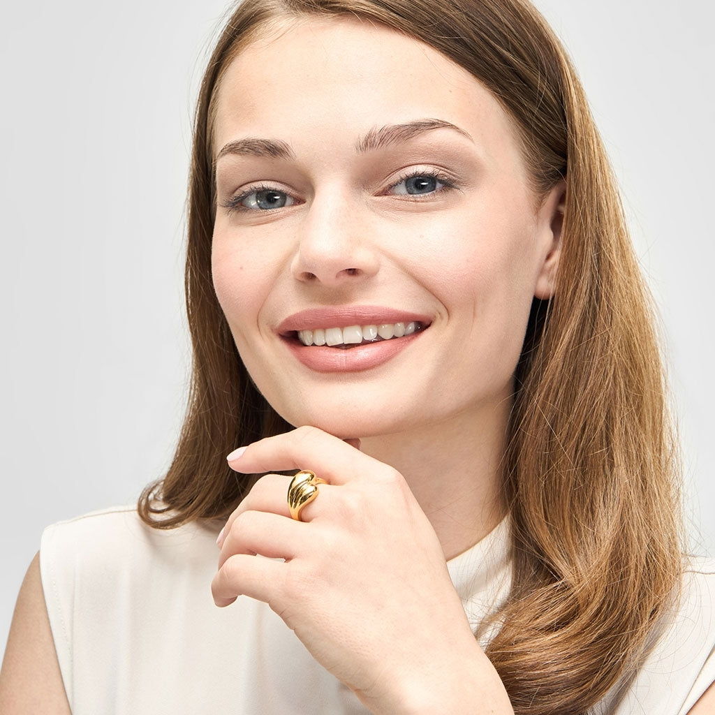 LULU Copenhagen Chunky Soft Drops Anneau - plaqué or Rings Gold Plated