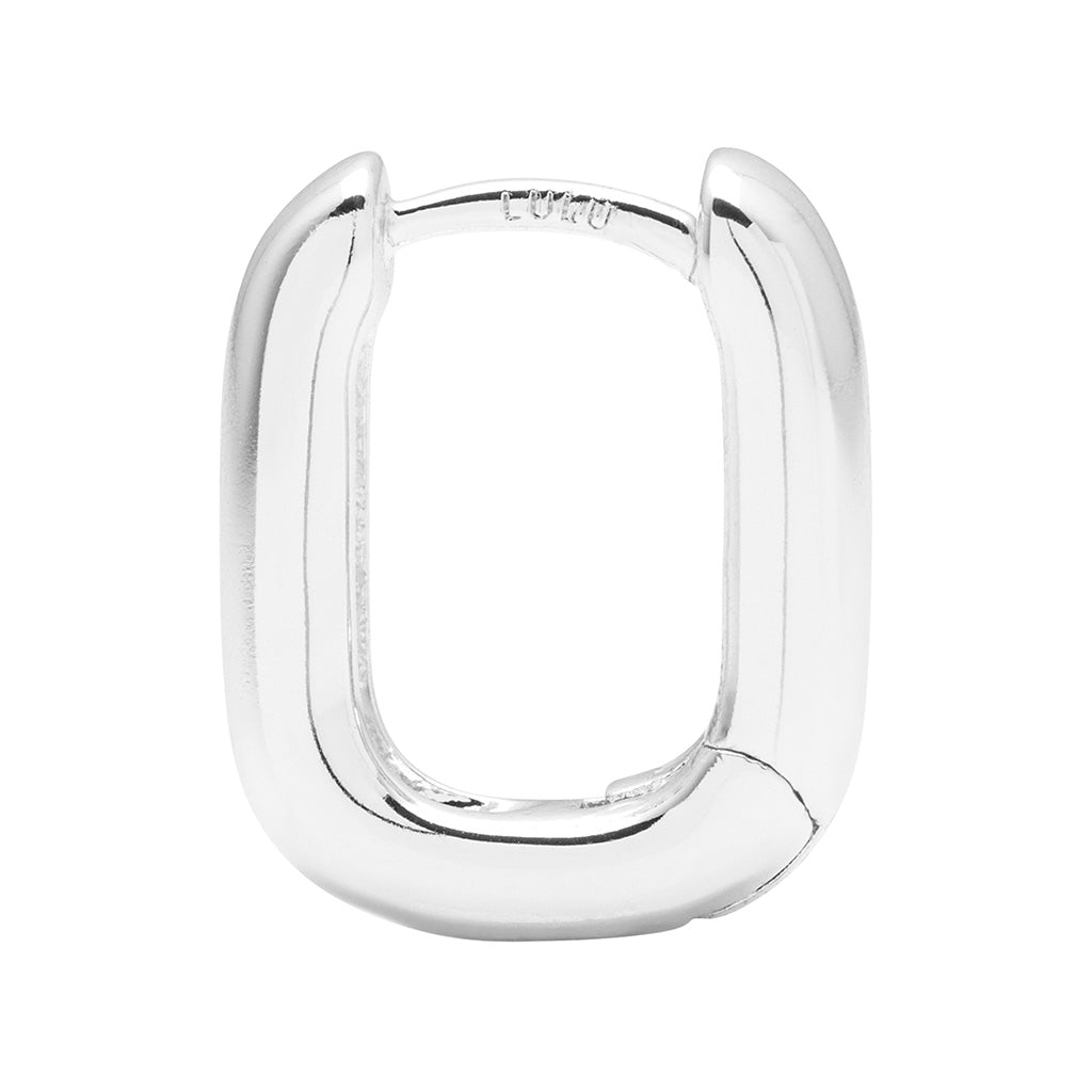 LULU Copenhagen Chunky Square Hoops paire - plaqué argent Hoops Silver Plated
