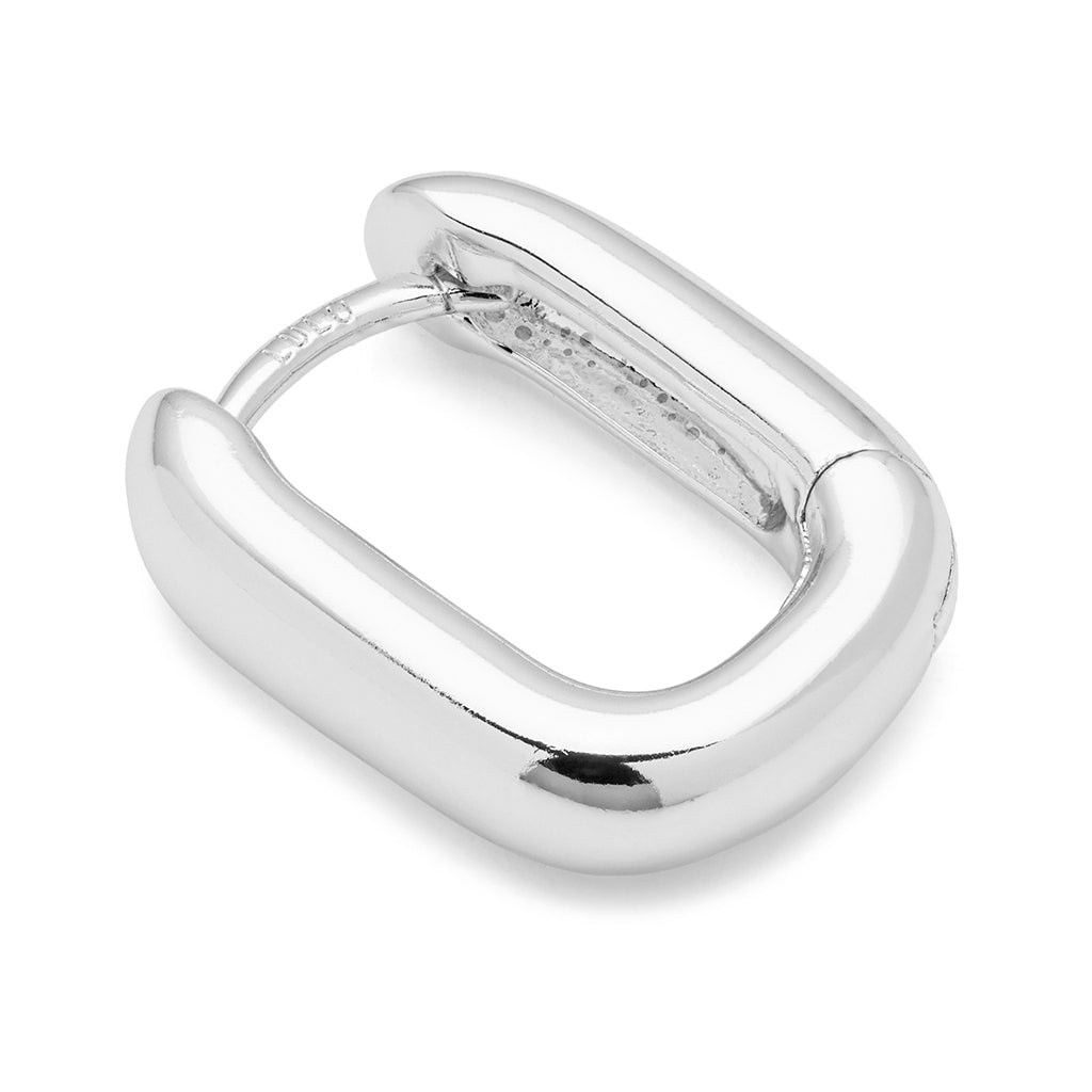 LULU Copenhagen Chunky Square Hoops paire - plaqué argent Hoops Silver Plated