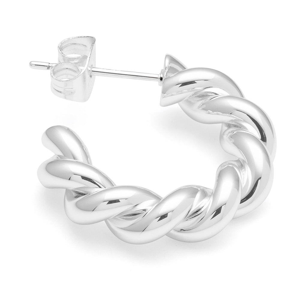 LULU Copenhagen Chunky Twisted Hoops paire - plaqué argent Hoops Silver Plated