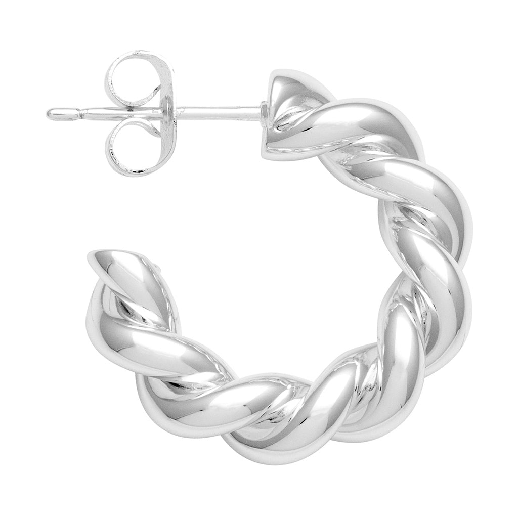 LULU Copenhagen Chunky Twisted Hoops paire - plaqué argent Hoops Silver Plated