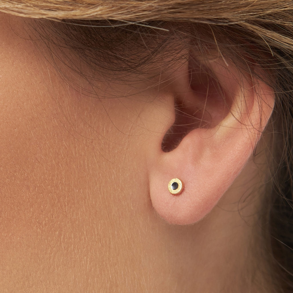 LULU Copenhagen Circle earring 1 pcs - gold plated Ear stud, 1 pcs Inkwell