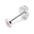 Circle earring 1 pcs - silver plated - Pink