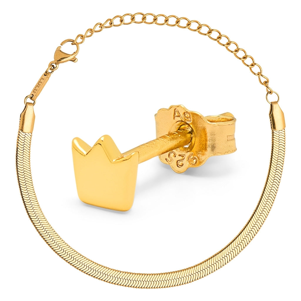 LULU Copenhagen Collections de Cadeaux, For My Queen Gift Collection Gold Plated