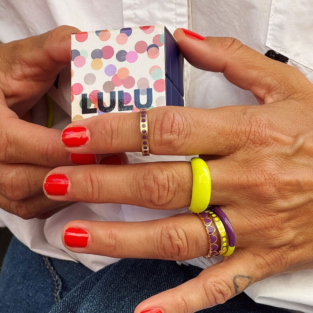 LULU Copenhagen Color Anneau Chunky Rings Wild Lime