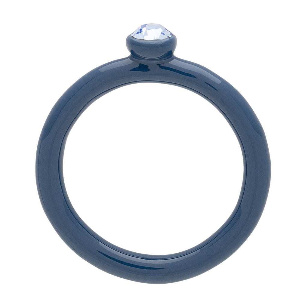 LULU Copenhagen Color Anneau Crystal Rings Retro Dark Blue