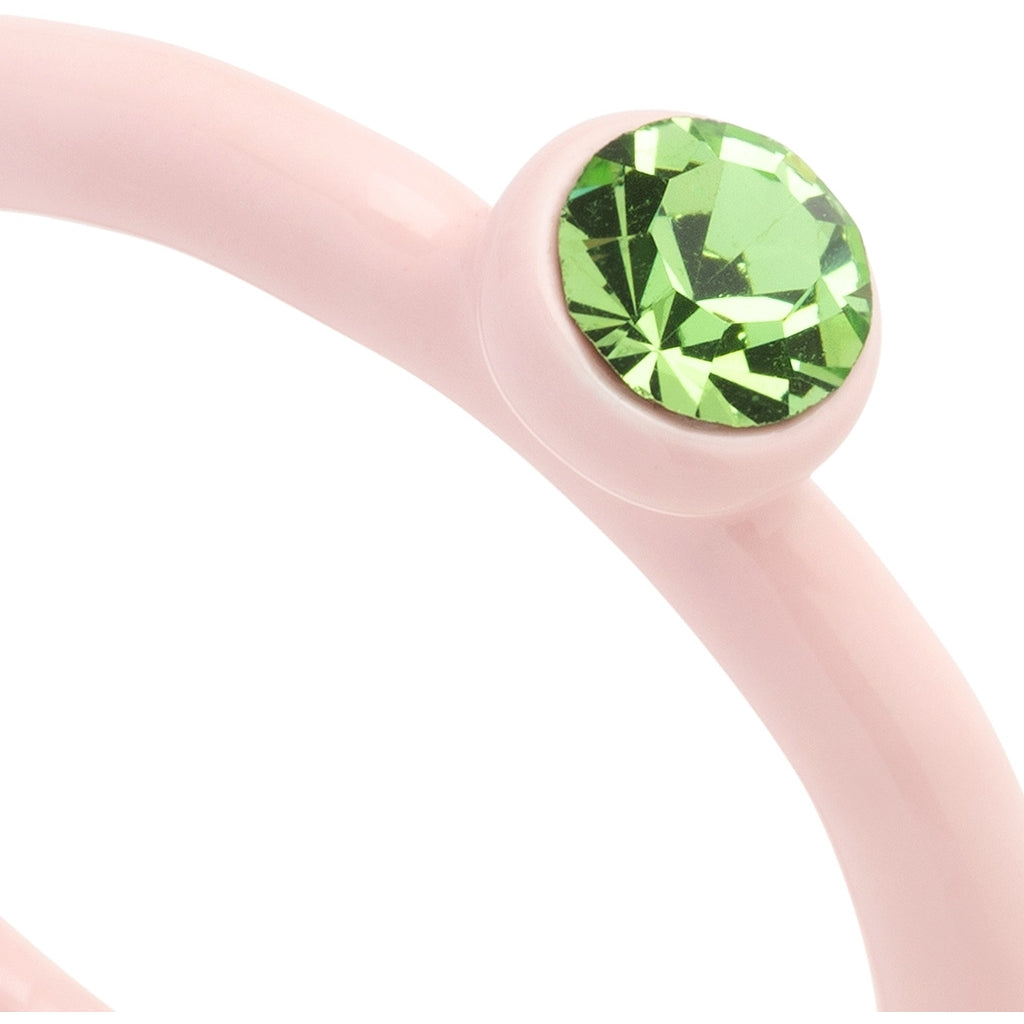LULU Copenhagen Color Anneau Crystal Rings Silk Light Pink