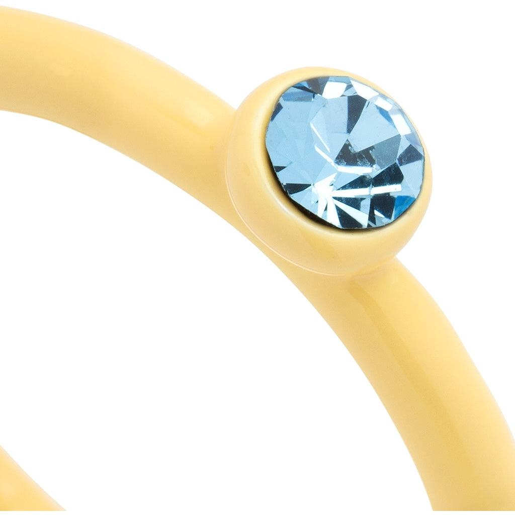 LULU Copenhagen Color Anneau Crystal Rings Soft Yellow