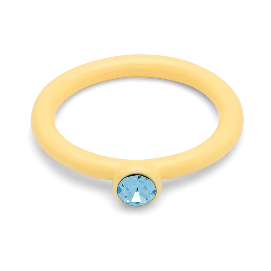 LULU Copenhagen Color Anneau Crystal Rings Soft Yellow