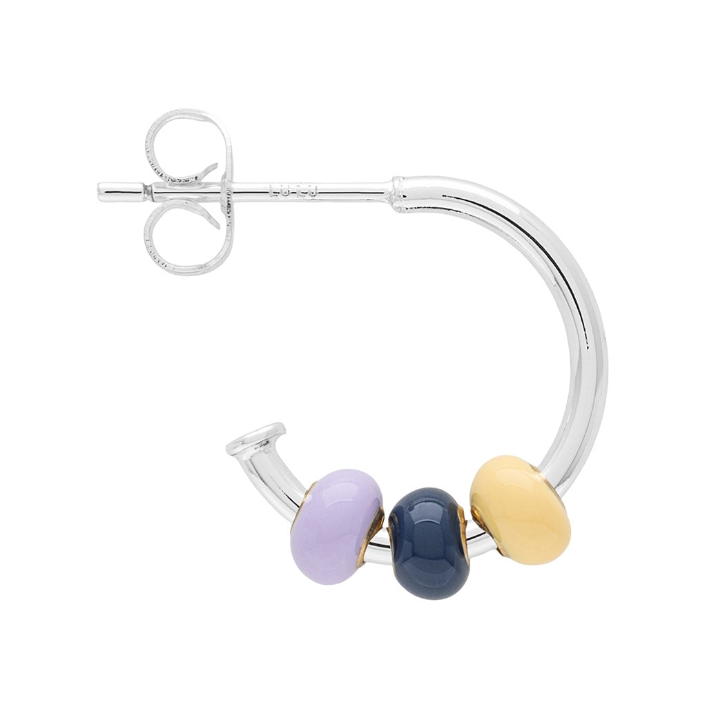 LULU Copenhagen Color Ball 3 Hoops paires - Plaqué argent Hoops Memories