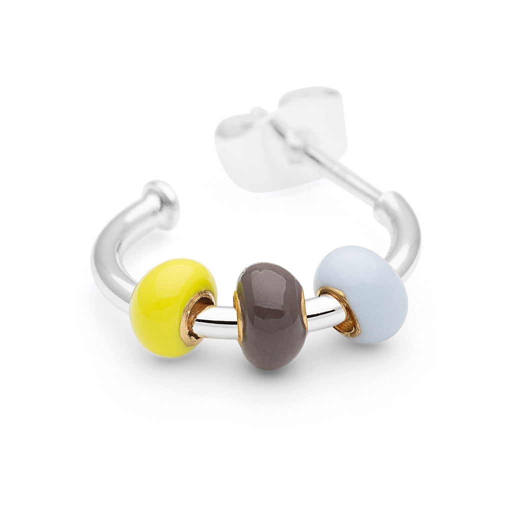 LULU Copenhagen Color Ball 3 Hoops paires - Plaqué argent Hoops Poetry