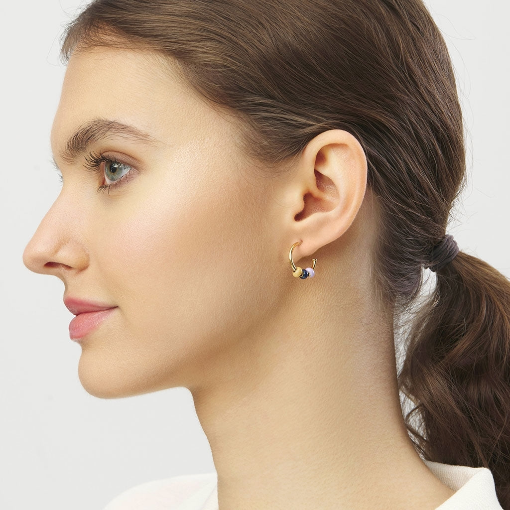 LULU Copenhagen Color Ball 3 Hoops paires - Plaque or Hoops Memories