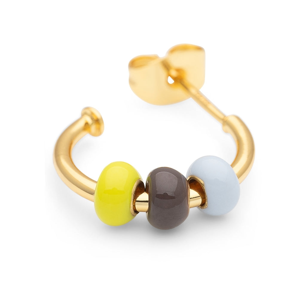 LULU Copenhagen Color Ball 3 Hoops paires - Plaque or Hoops Poetry