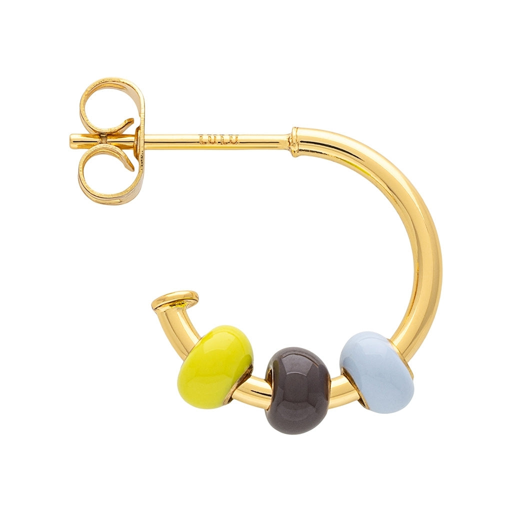 LULU Copenhagen Color Ball 3 Hoops paires - Plaque or Hoops Poetry