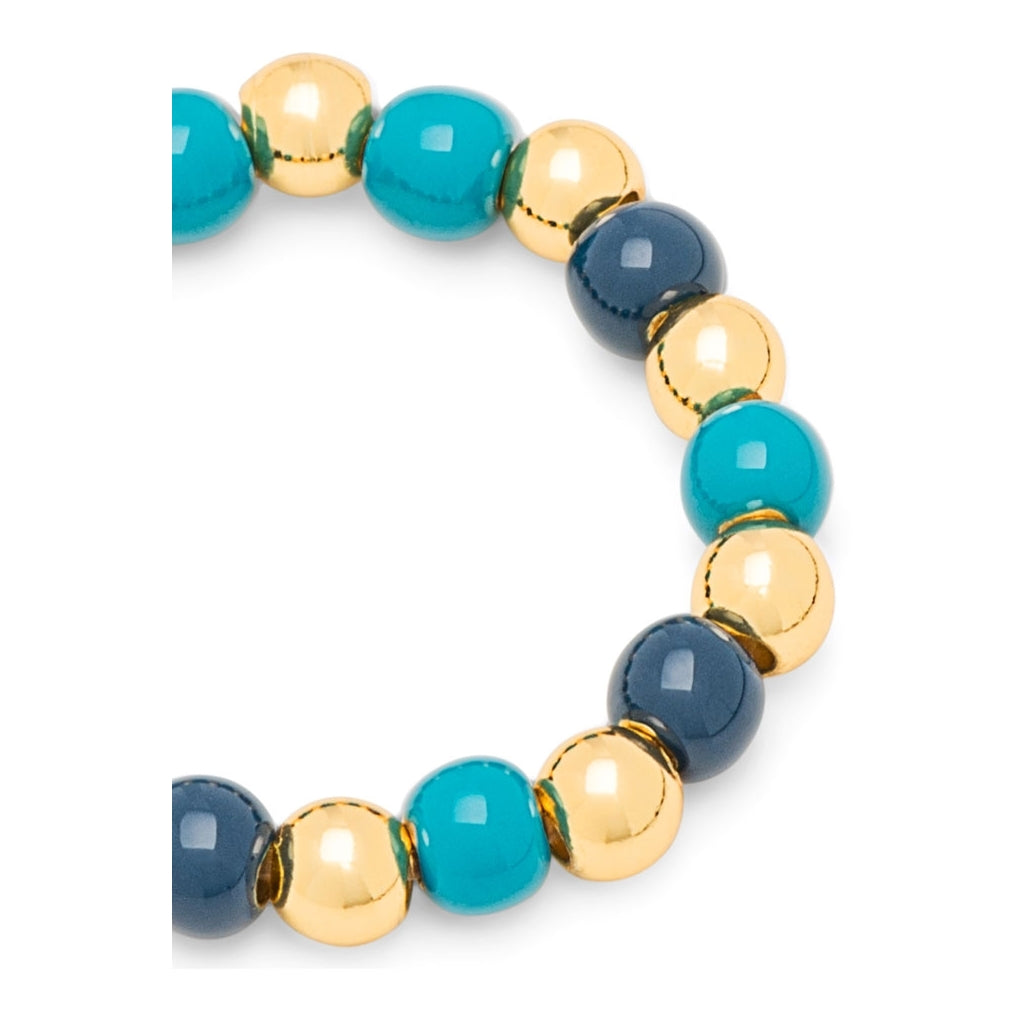LULU Copenhagen Color Ball Beads Bague Rings Retro Blue/Retro Dark Blue/Gold Plated
