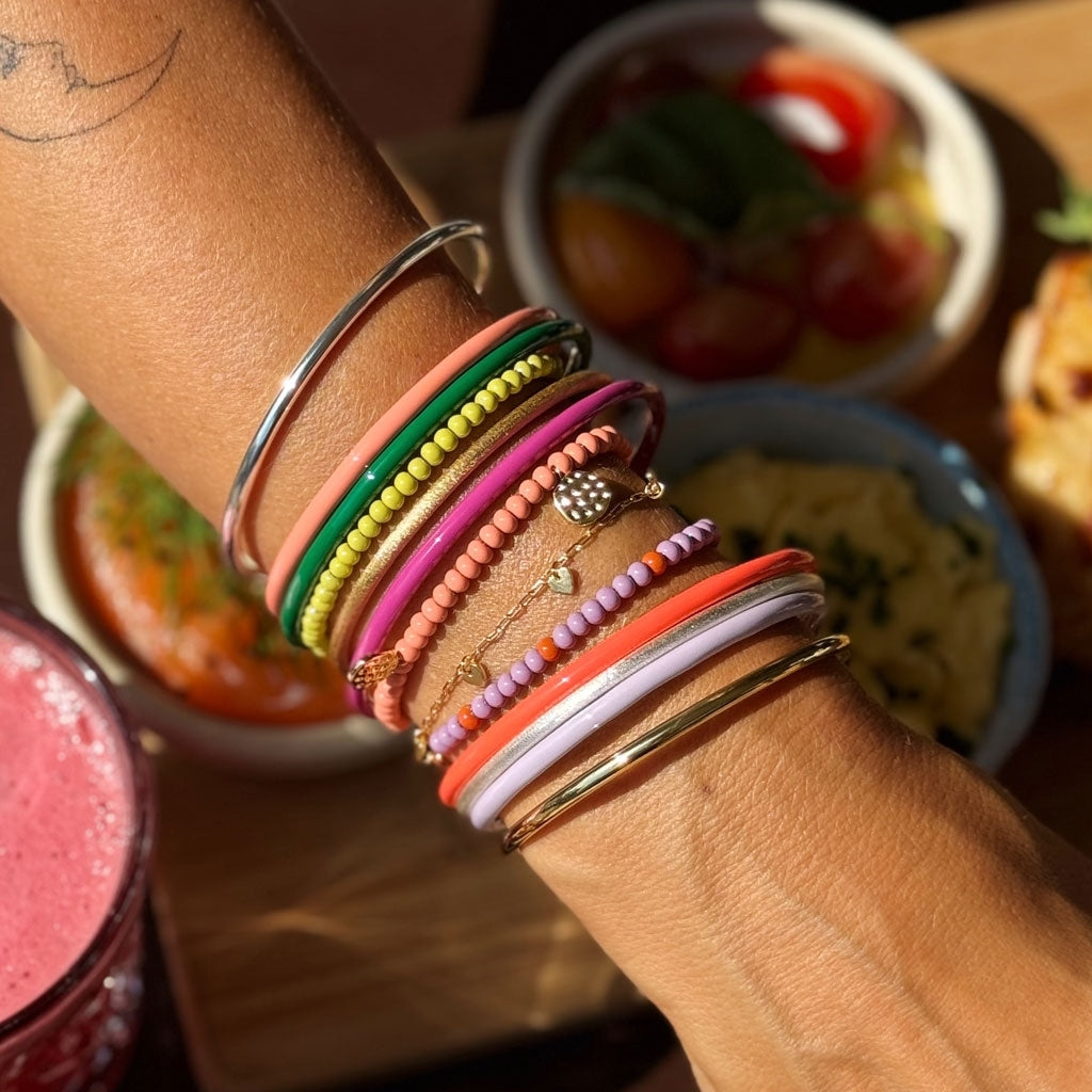 LULU Copenhagen Color Ball Bracelet Charms plaqué argent Bracelets Burnt Coral