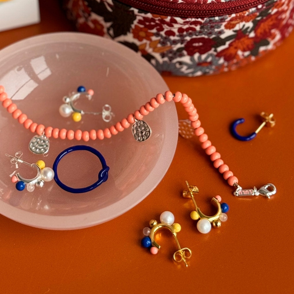 LULU Copenhagen Color Ball Bracelet Charms plaqué argent Bracelets Burnt Coral