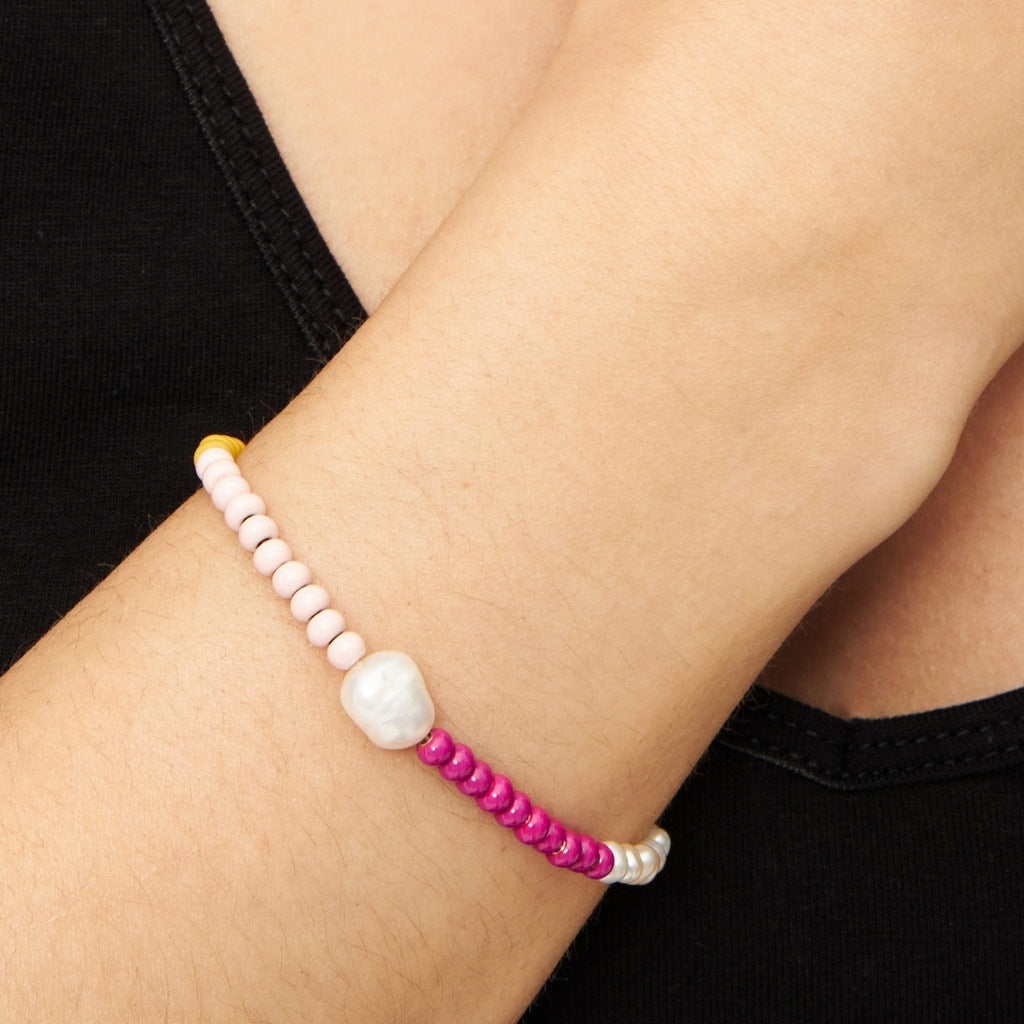 LULU Copenhagen Color Ball Bracelet Pearls plaqué or Bracelets Gold Plated