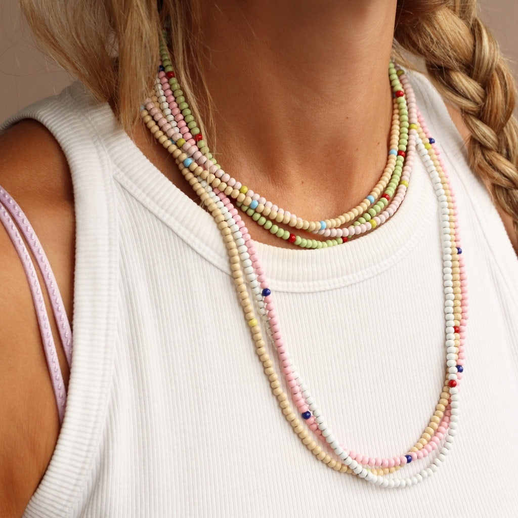 LULU Copenhagen Color Ball Collier Necklaces Buttercream/Light Blue