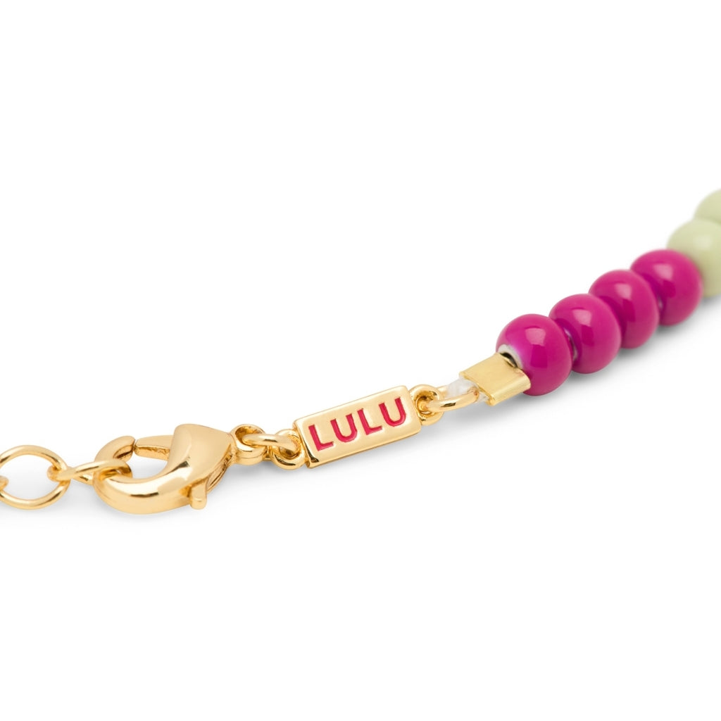 LULU Copenhagen Color Ball Collier court Necklaces Plum/Silk Light Green