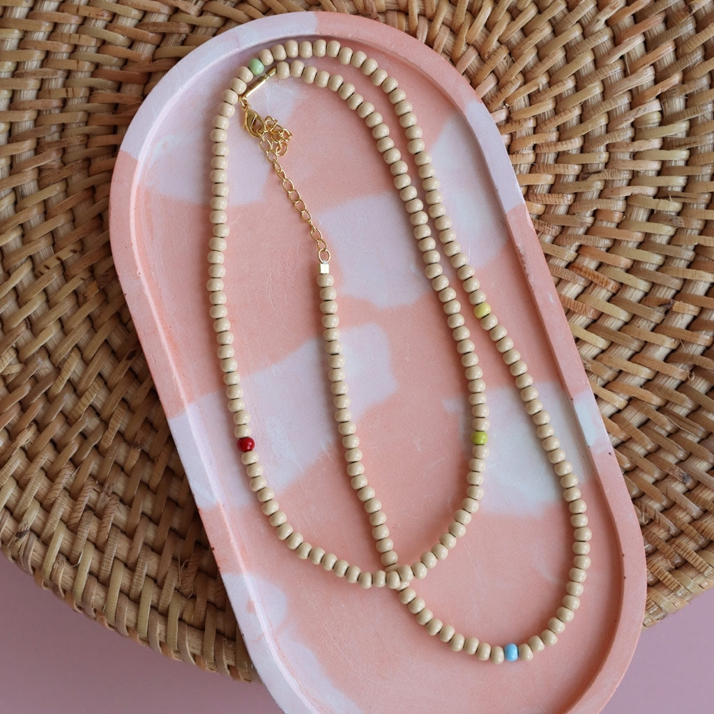LULU Copenhagen Color Ball Collier long Necklaces Buttercream/Multi