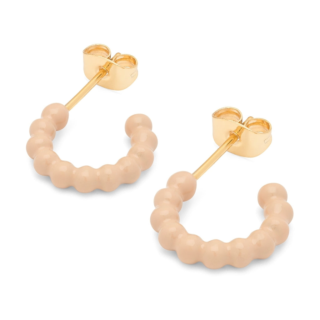 LULU Copenhagen Color Ball Hoops - Small - Paires Hoops Buttercream