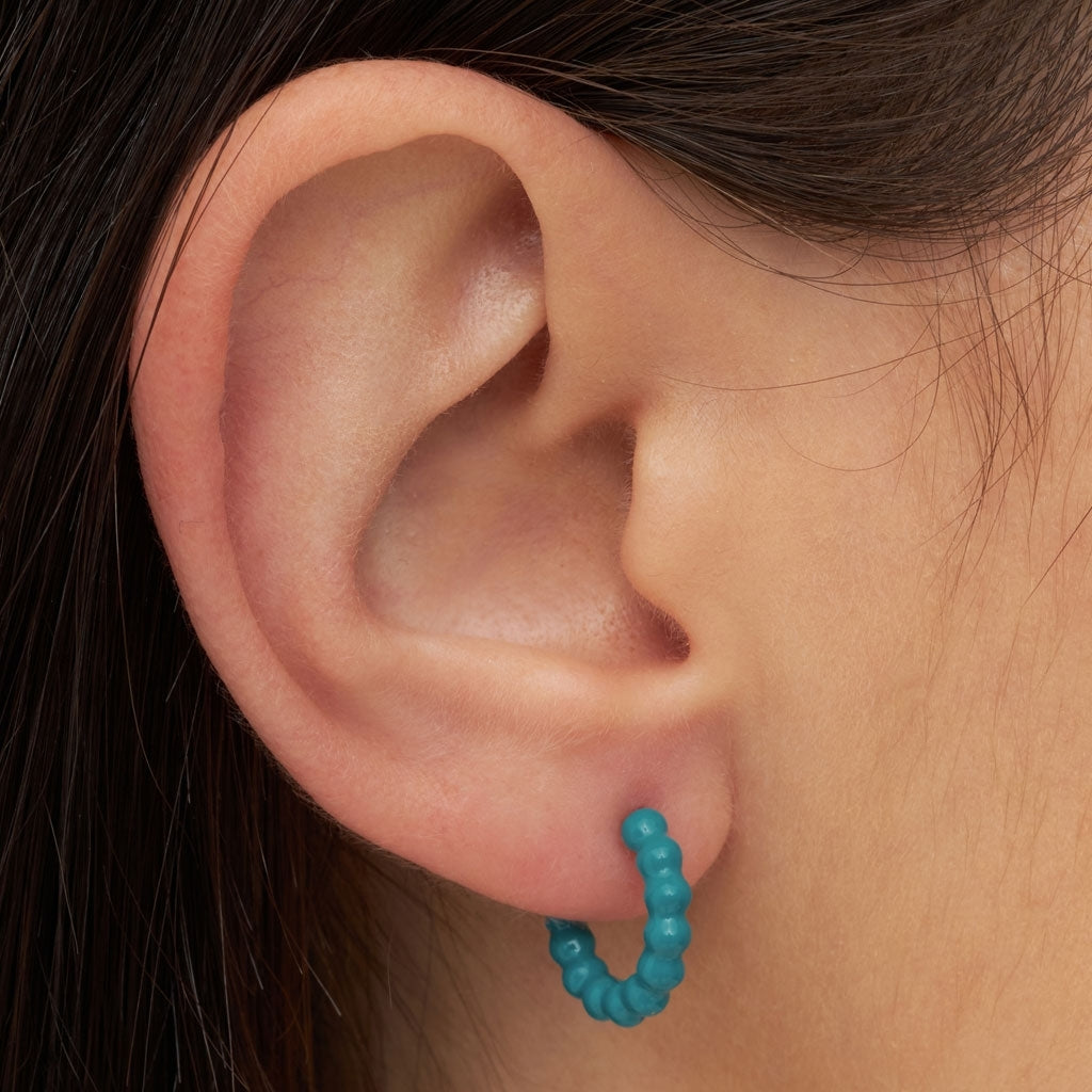 LULU Copenhagen Color Ball Hoops - Small - Paires Hoops Retro Blue