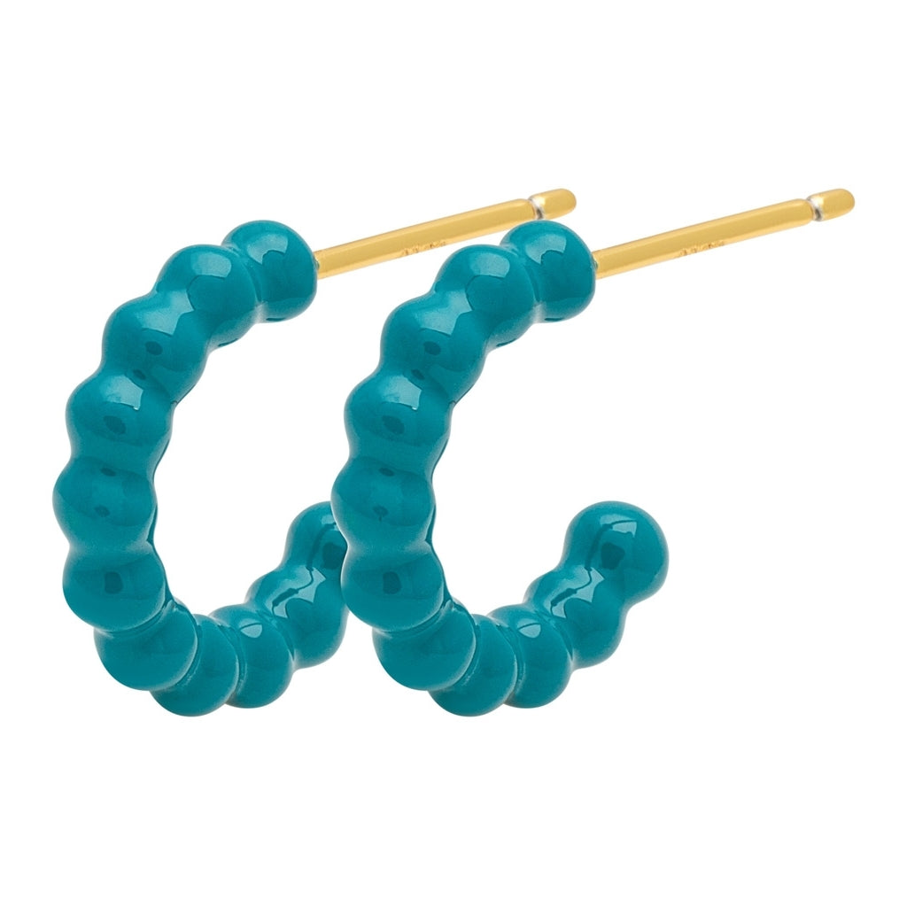 LULU Copenhagen Color Ball Hoops - Small - Paires Hoops Retro Blue