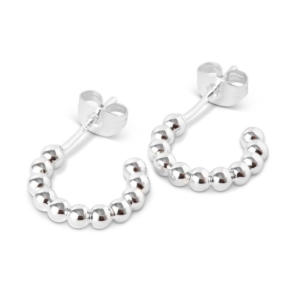 LULU Copenhagen Color Ball Hoops Small paire Hoops Silver Plated