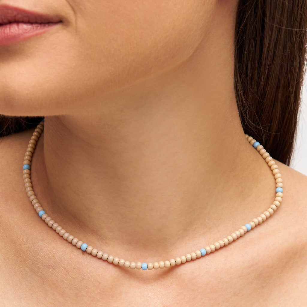 LULU Copenhagen Color Ball Collier court Necklaces Buttercream/Light Blue