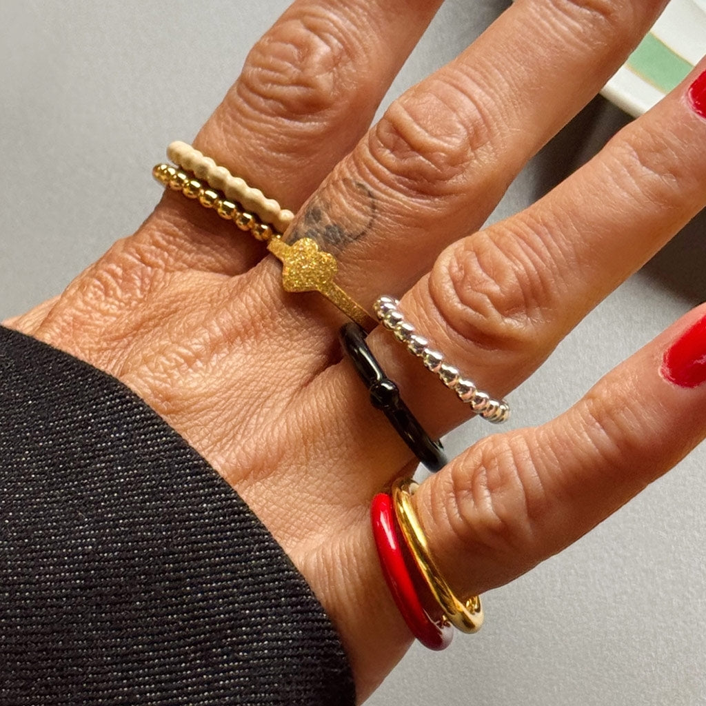 LULU Copenhagen Color Ball Ring Rings Silver