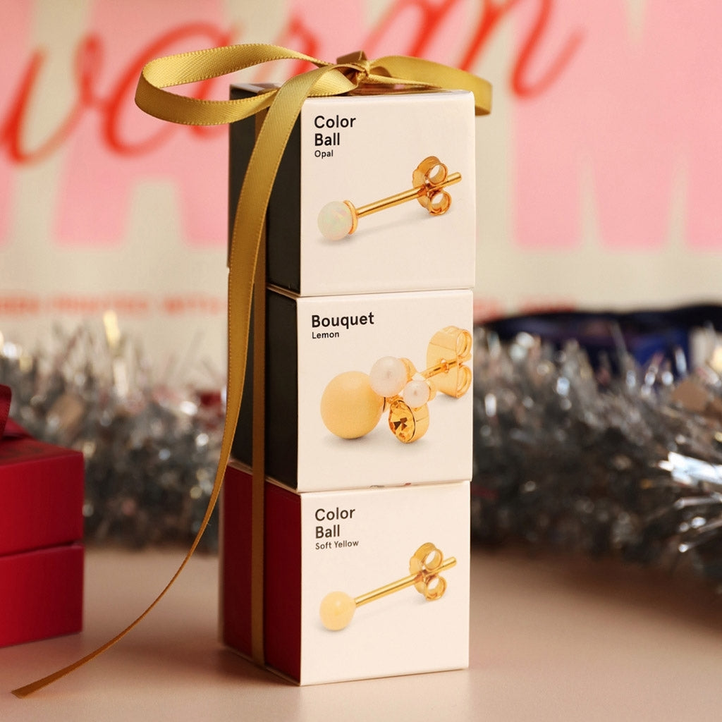 LULU Copenhagen Color Ball Stone boucle d'oreille 1 pièce Ear stud, 1 pcs Opal