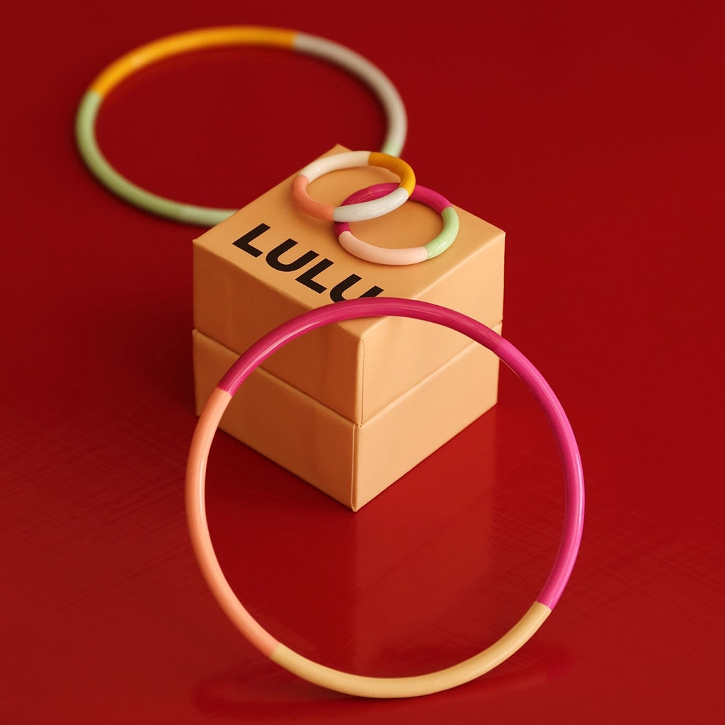 LULU Copenhagen Color Bangle Quatro Bracelets Pink Sunset