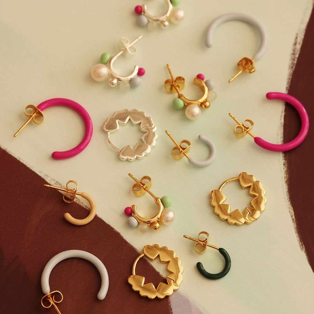 LULU Copenhagen Color Hoop 1 pcs - Box Ear stud, 1 pcs North Sea Green