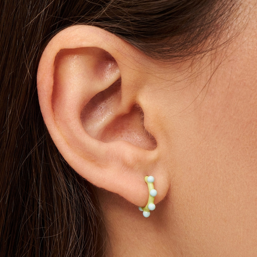 LULU Copenhagen Color Hoop Dot 1 pièce Hoops Mint - Silk Light Green