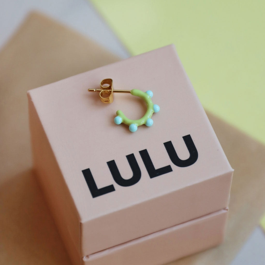 LULU Copenhagen Color Hoop Dot 1 pièce Hoops Mint - Silk Light Green