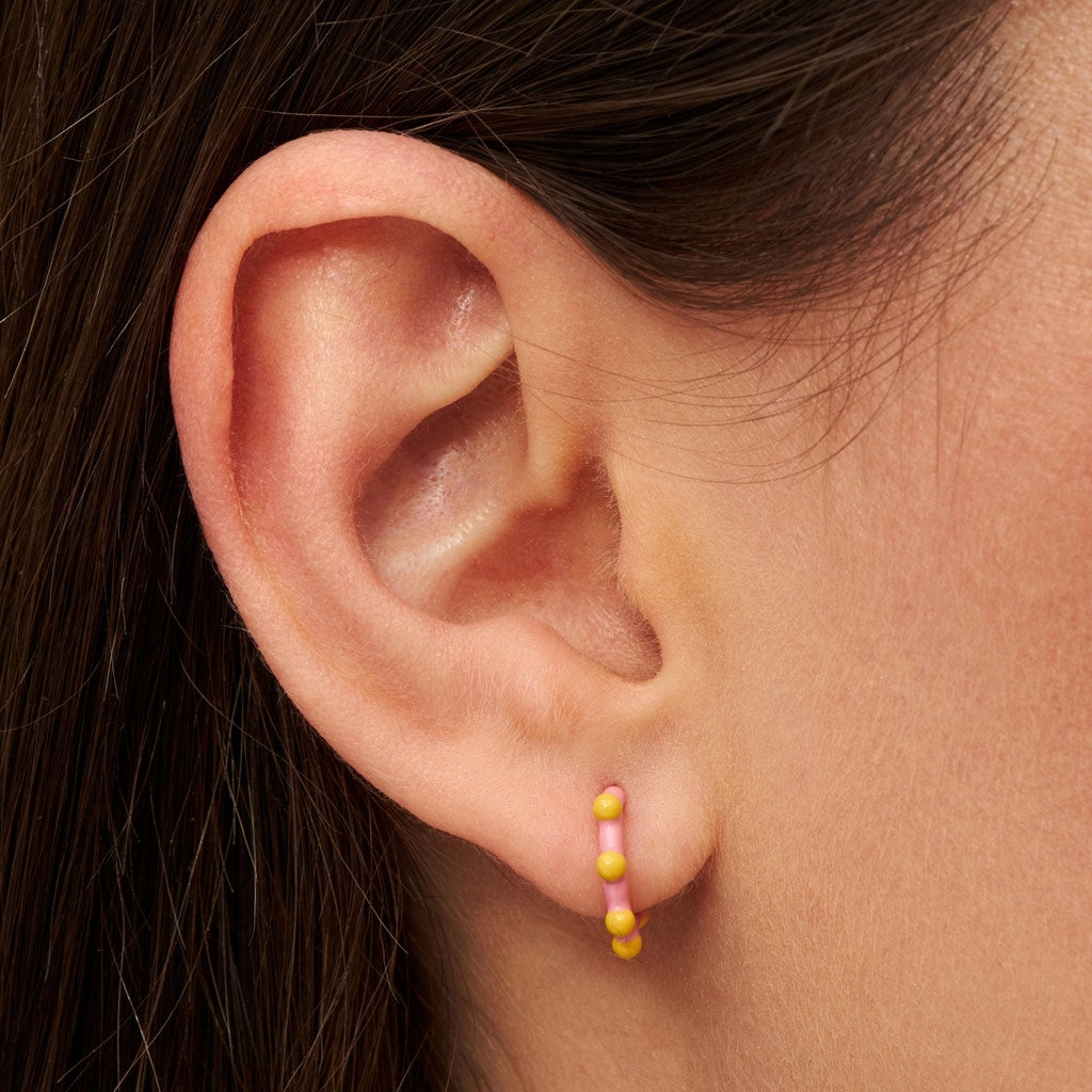 LULU Copenhagen Color Hoop Dot 1 pièce Hoops Rose - Sunflower