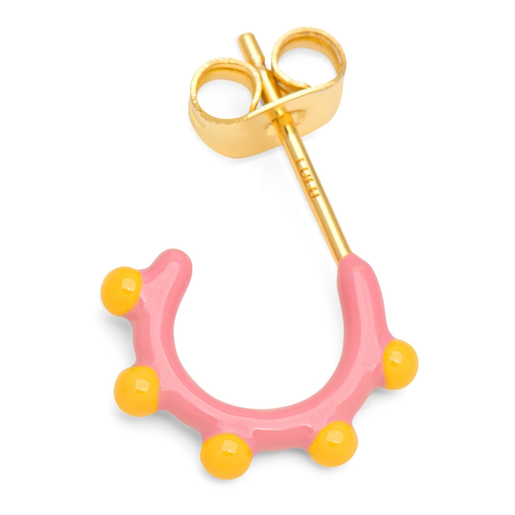 LULU Copenhagen Color Hoop Dot 1 pièce Hoops Rose - Sunflower