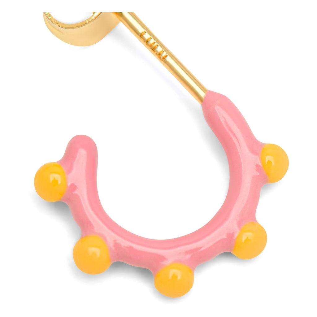 LULU Copenhagen Color Hoop Dot 1 pièce Hoops Rose - Sunflower