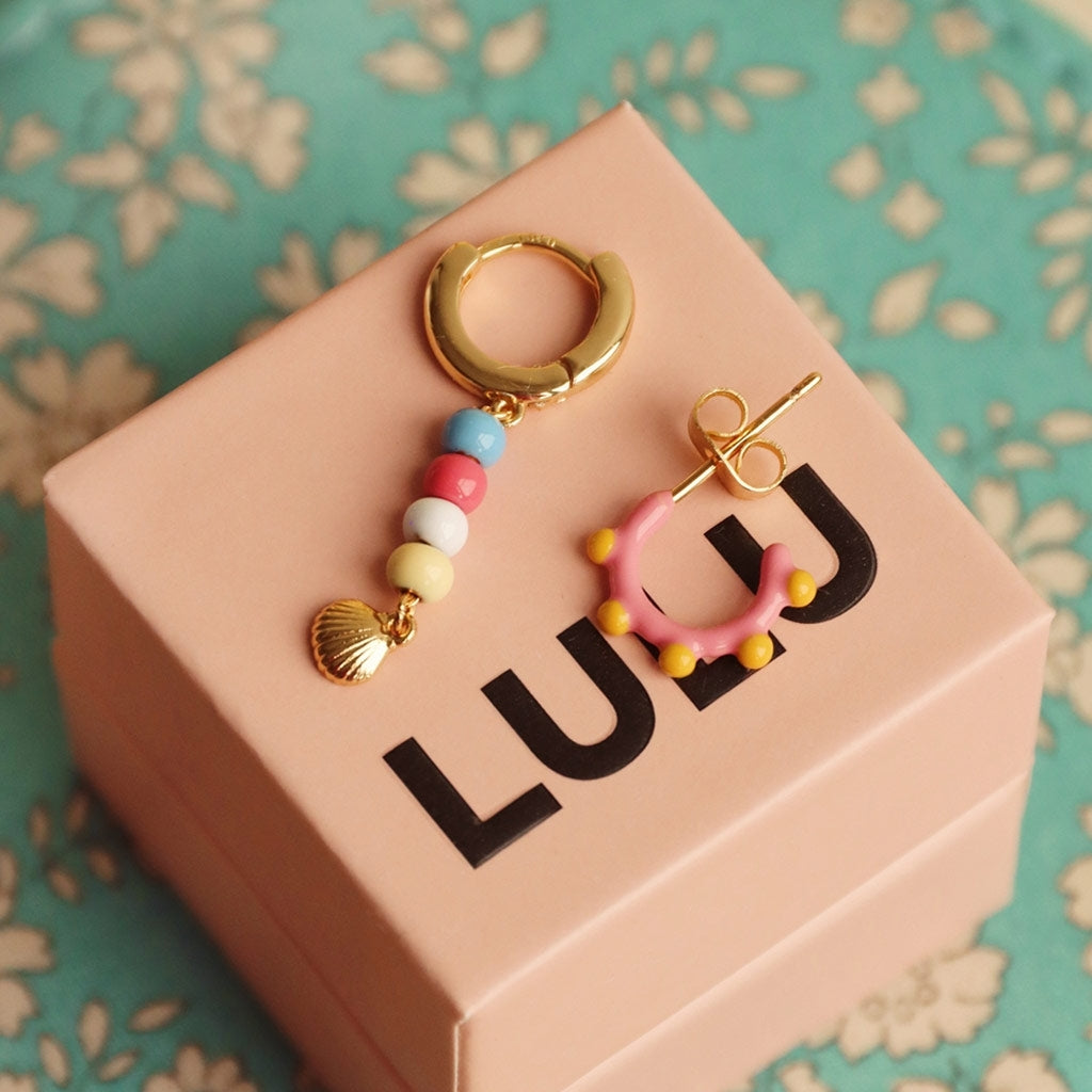 LULU Copenhagen Color Hoop Dot 1 pièce Hoops Rose - Sunflower