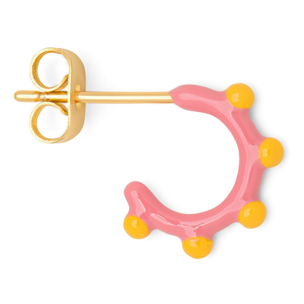 LULU Copenhagen Color Hoop Dot 1 pièce Hoops Rose - Sunflower