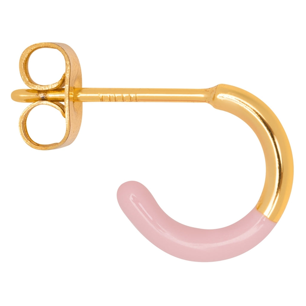 LULU Copenhagen Color Hoop Half Dip boucle d'oreille 1 pièce plaqué or Hoops Light pink