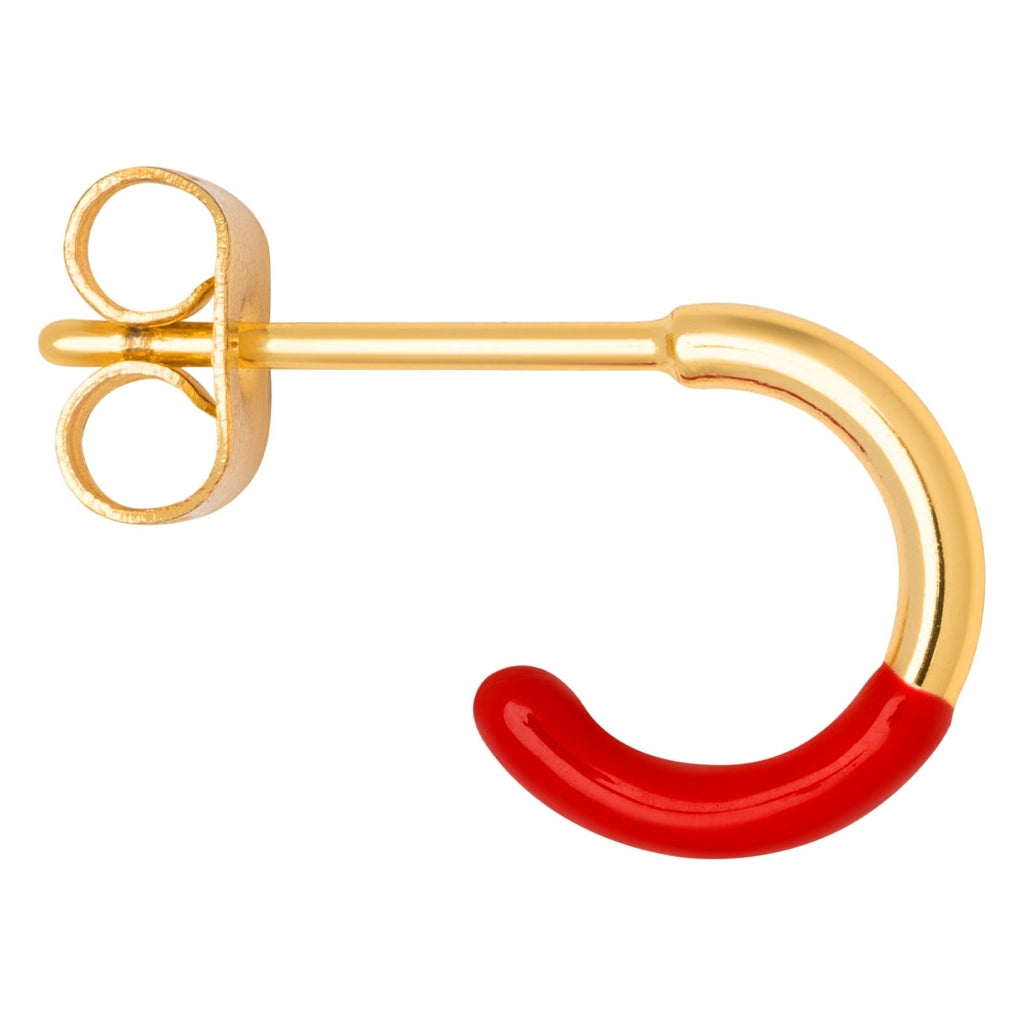 LULU Copenhagen Color Hoop Half Dip boucle d'oreille 1 pièce plaqué or Hoops Passion Red