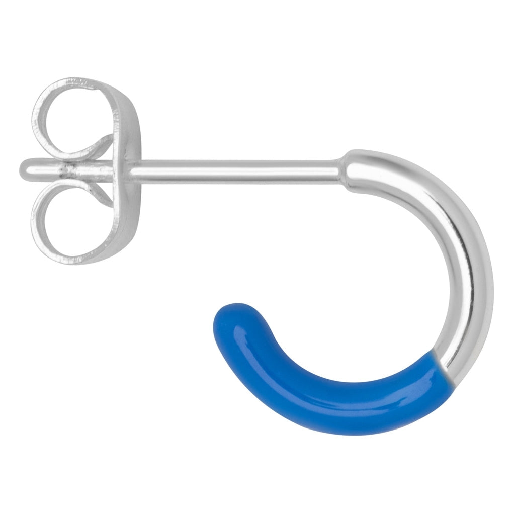 LULU Copenhagen Color Hoop Half Dip boucle d'oreille 1 pièce plaqué argent Hoops Blue