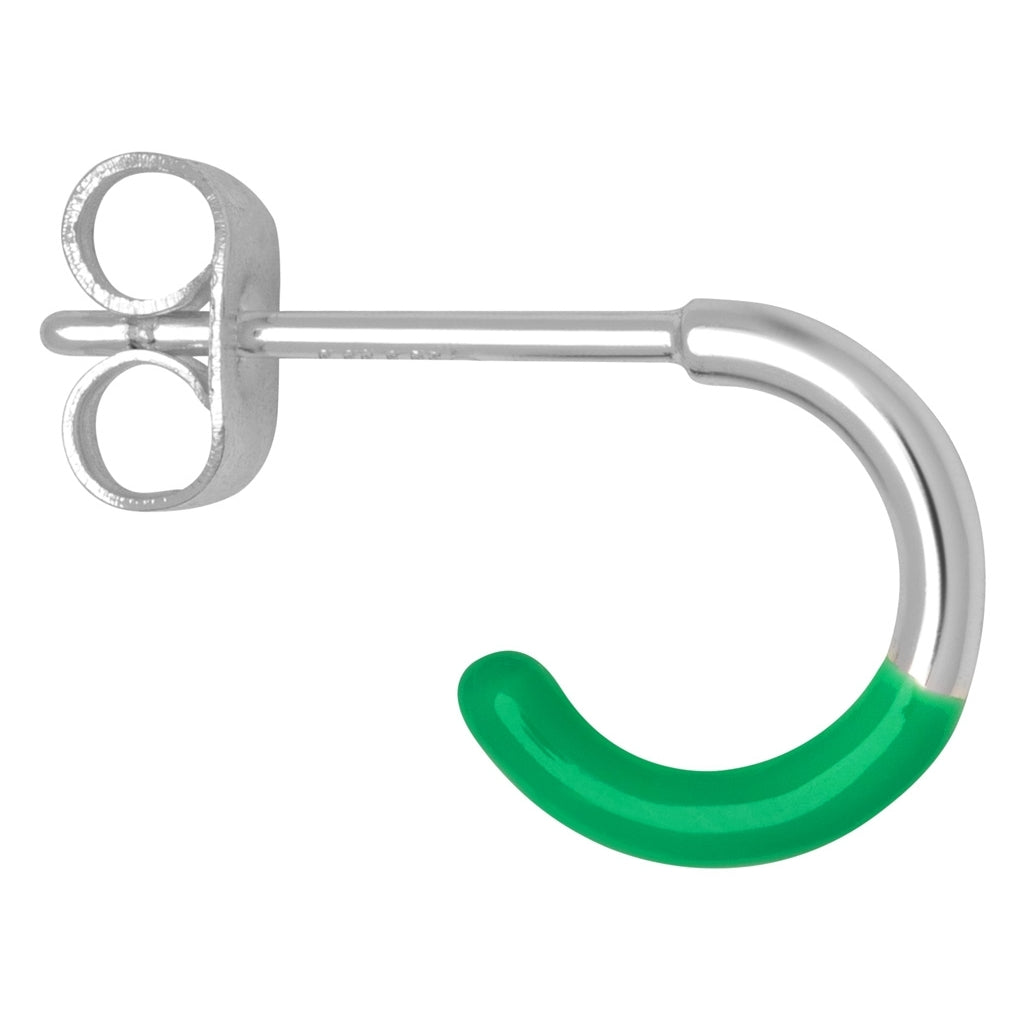 LULU Copenhagen Color Hoop Half Dip boucle d'oreille 1 pièce plaqué argent Hoops Light Green