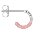 Color Hoop Half Dip boucle d'oreille 1 pièce plaqué argent - Light pink