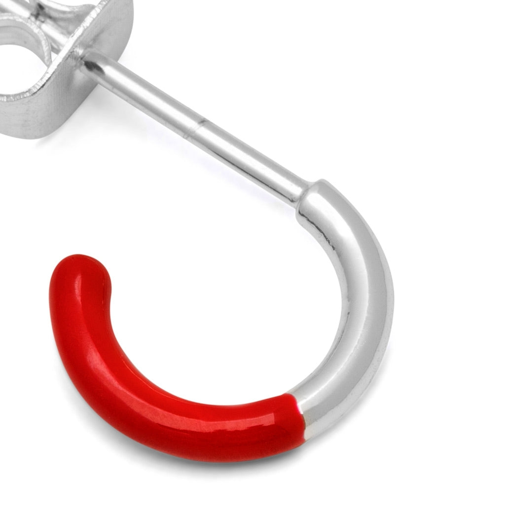 LULU Copenhagen Color Hoop Half Dip boucle d'oreille 1 pièce plaqué argent Hoops Passion Red